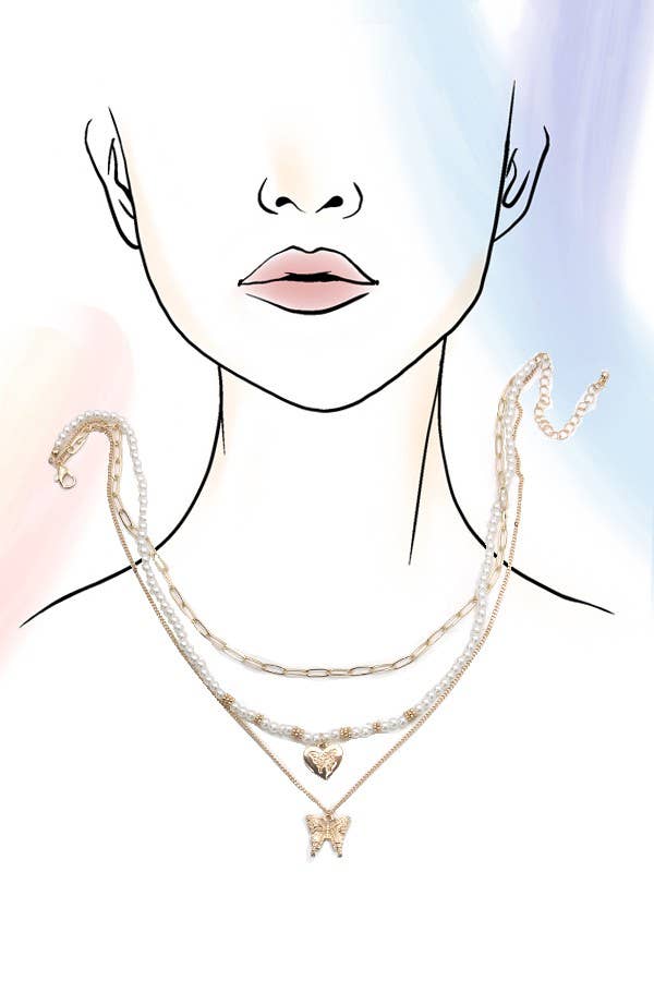 Butterfly Layer Necklace | Anti-tarnish