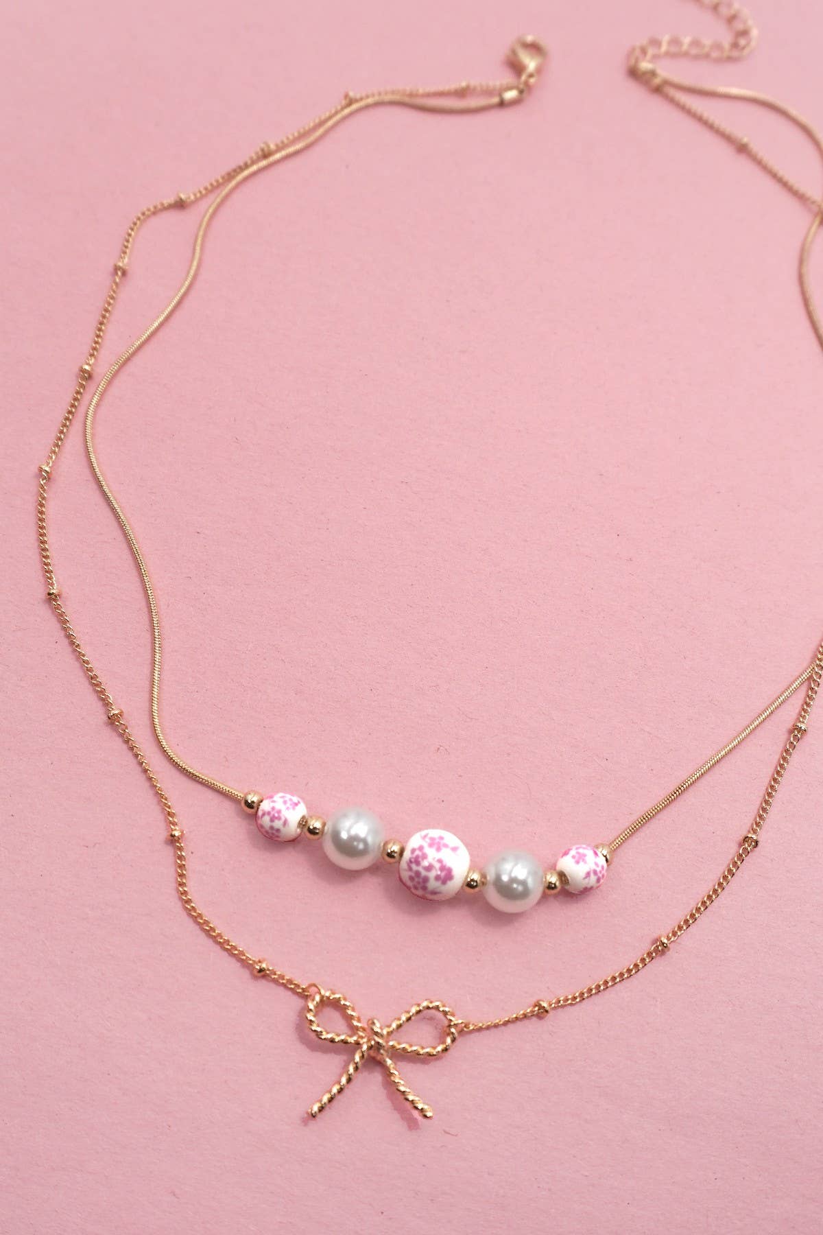 All in the Bow Layered Necklace: Anti-Tarnish