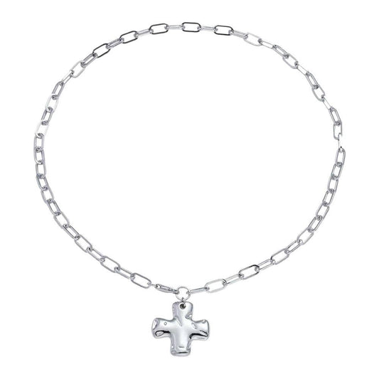 Silver Hammered Necklace