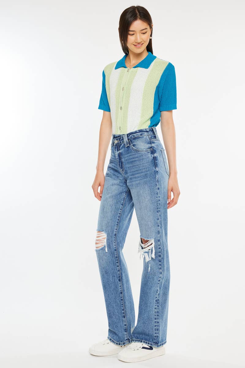Maddie- High Rise 90's Straight Jeans