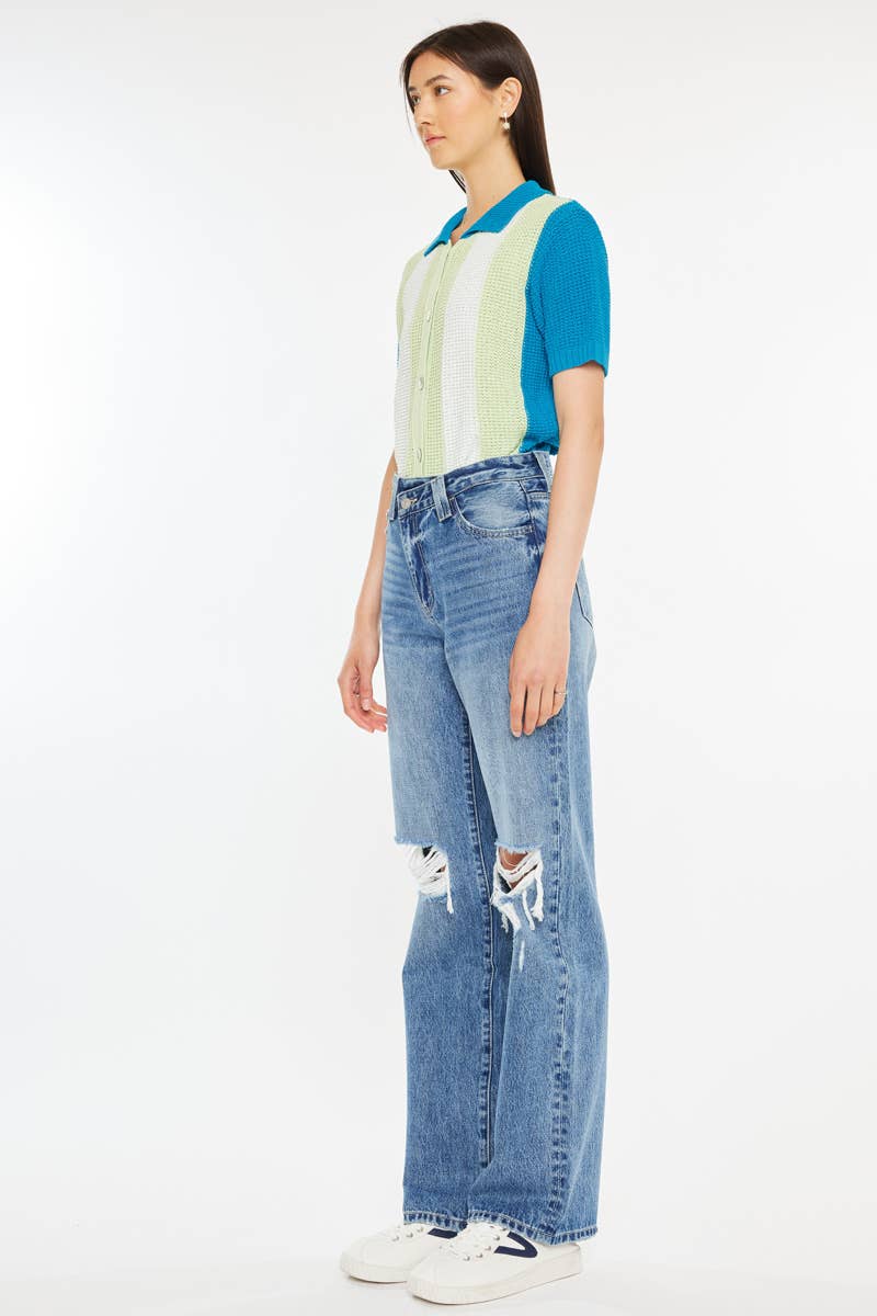 Maddie- High Rise 90's Straight Jeans