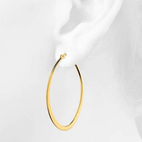 18K Dipped Oval Hoops