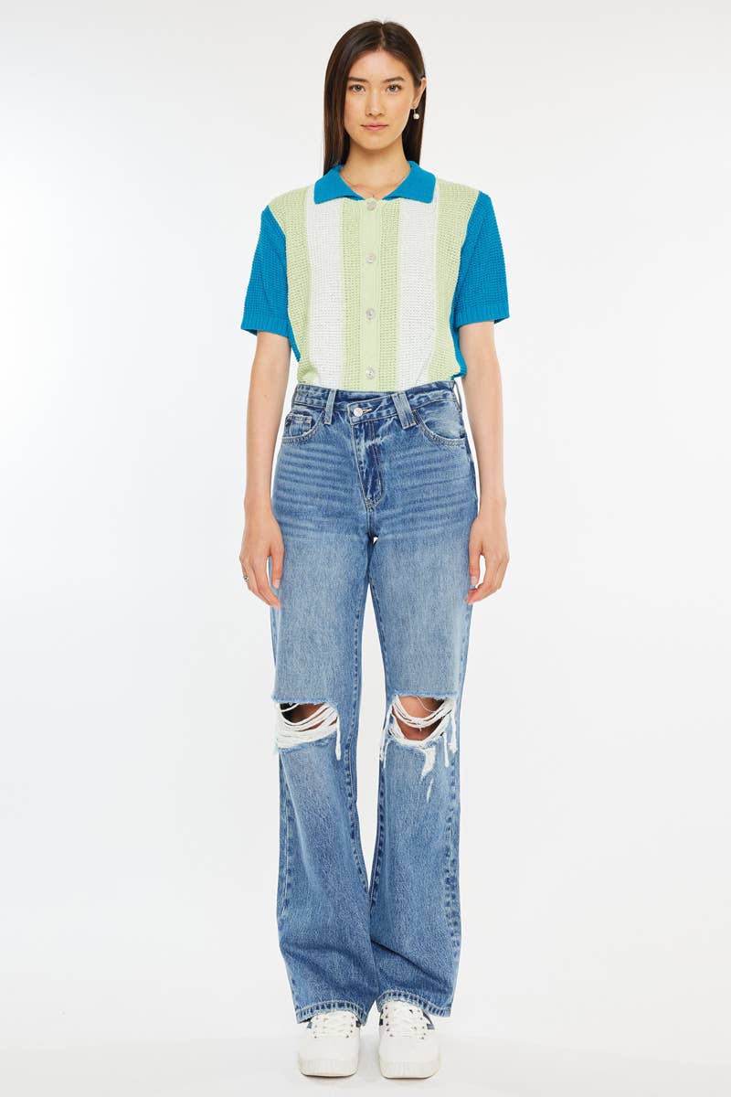 Maddie- High Rise 90's Straight Jeans