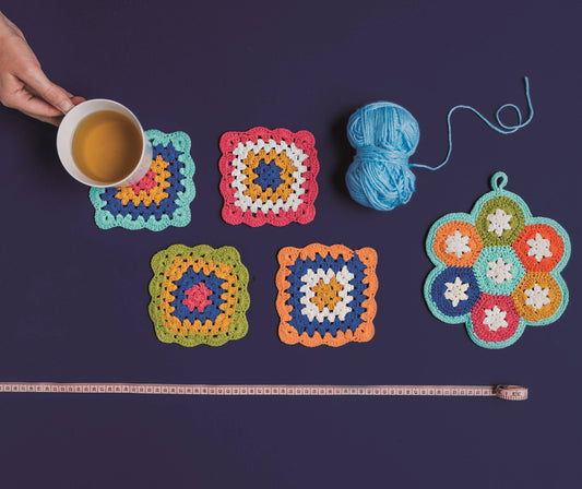 Loop de loop Crochet Coasters Set