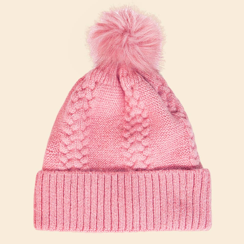 Pink Knit Beanie