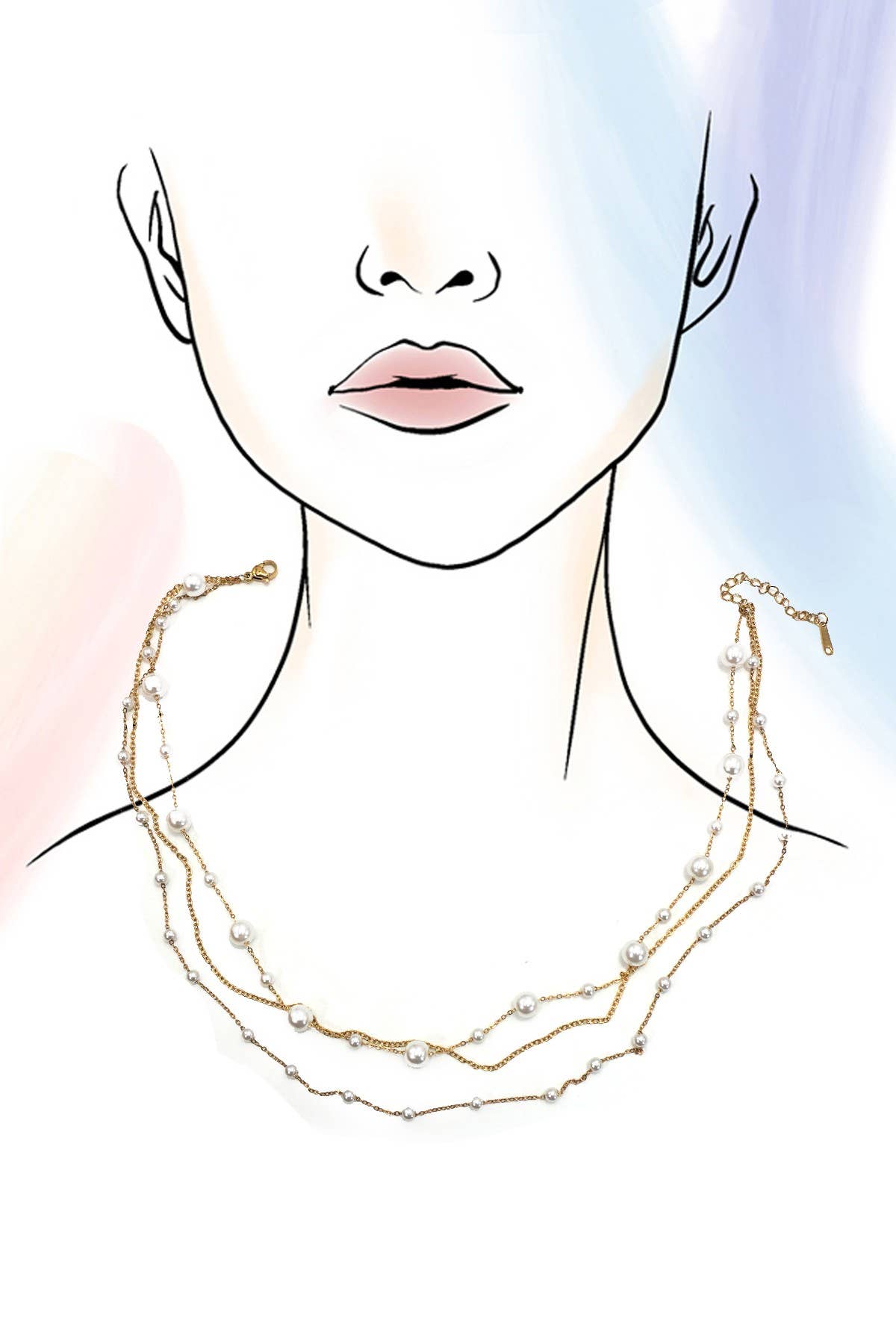 Pearl Layered Necklace | 18K Dipped Gold