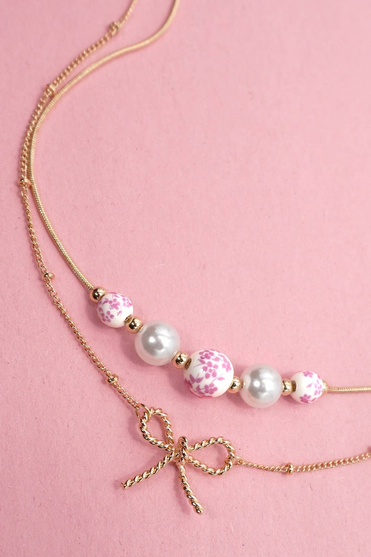 All in the Bow Layered Necklace: Anti-Tarnish