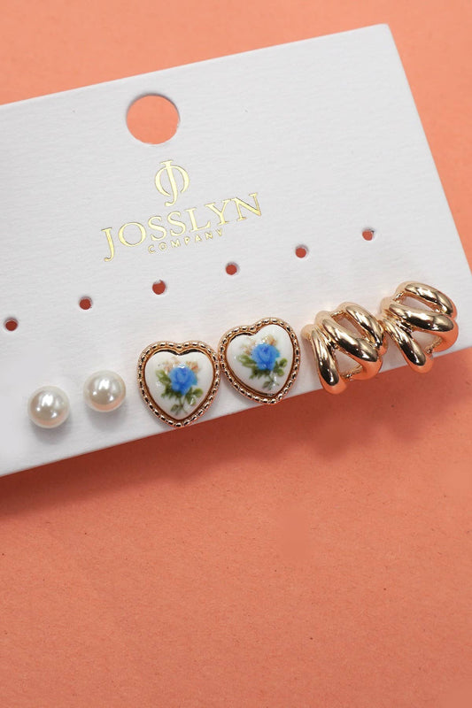 Heart Trio Earrings