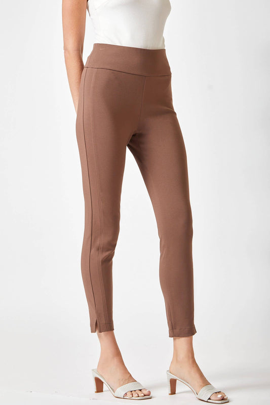 Magic High Waisted 28" Skinny Pants: Brown