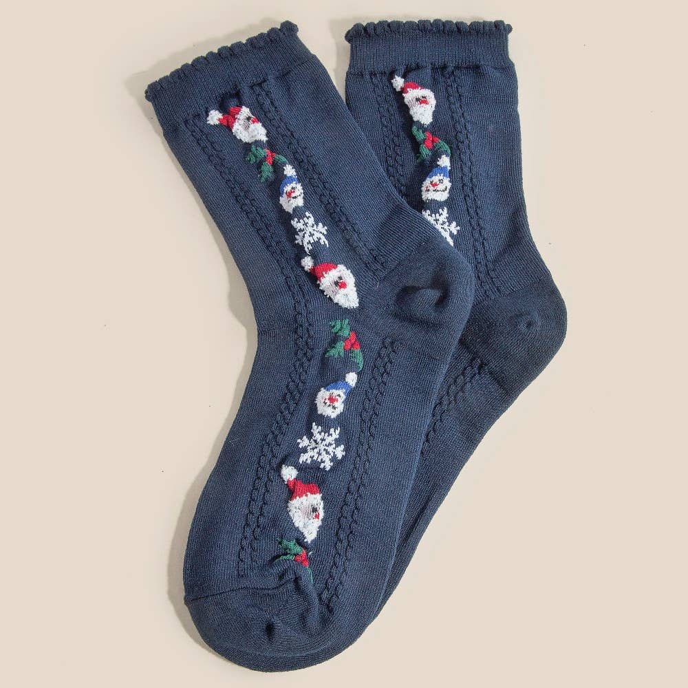 Santa and Snowman Socks