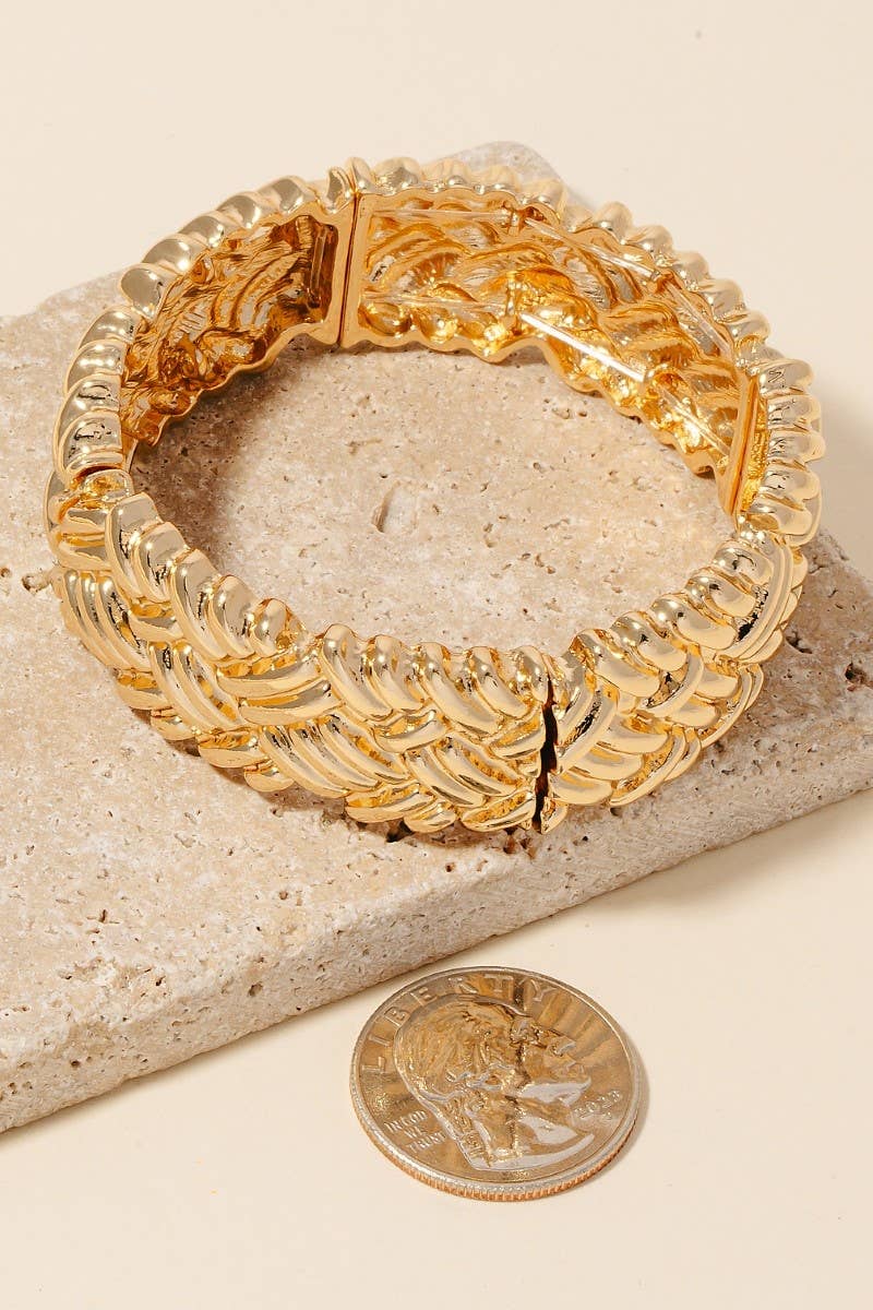 Intricate Solid Metallic Bracelet