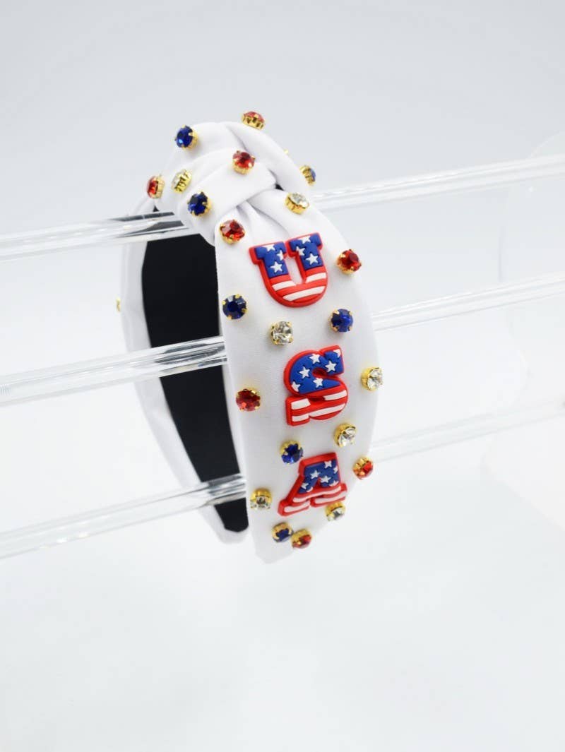 USA Headband- White