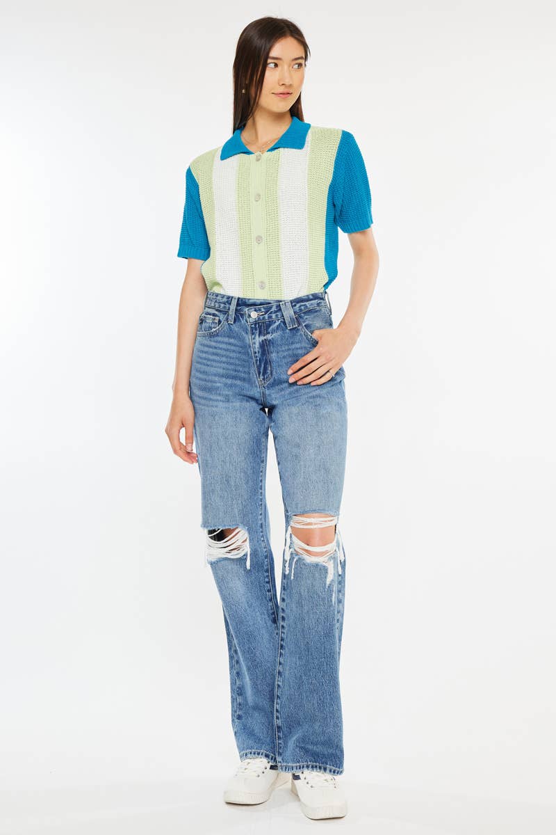 Maddie- High Rise 90's Straight Jeans