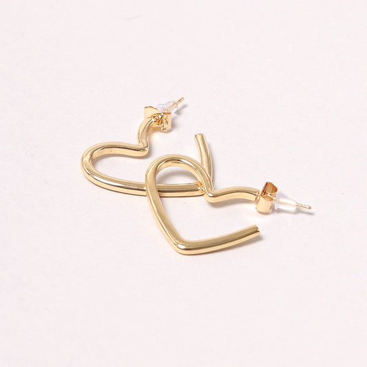 14K Gold-Dipped Heart Hoop