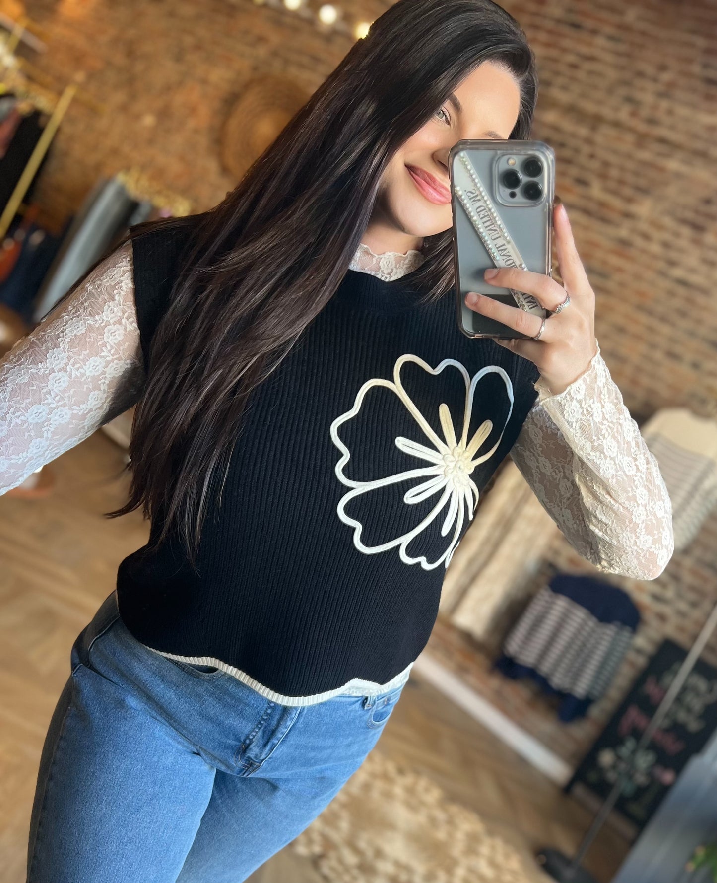 Blooming Fall Top- Black