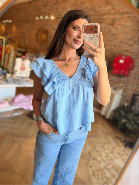 Summer Days Top- Blue