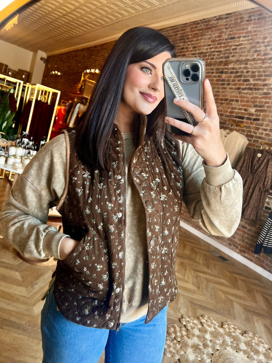 Blooming Brown Vest