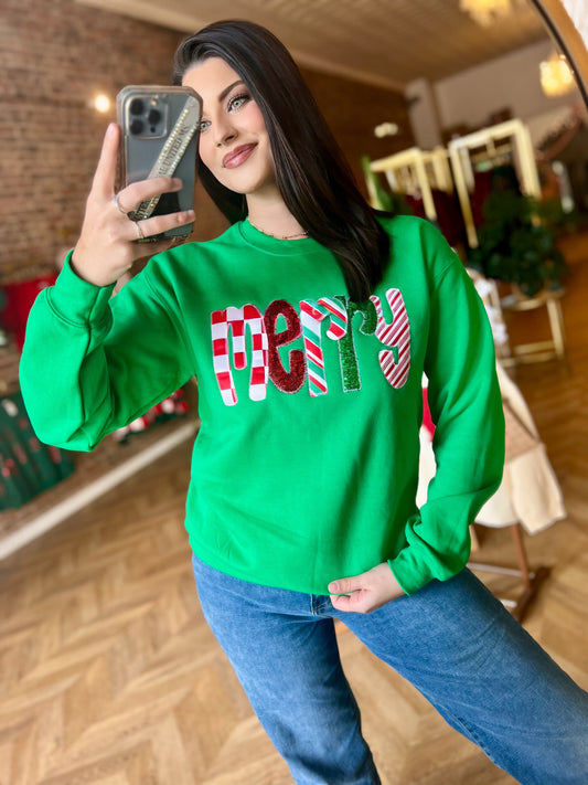 Merry Sequins Sweatshirt