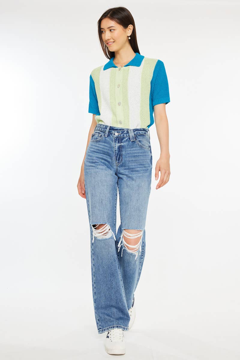 Maddie- High Rise 90's Straight Jeans