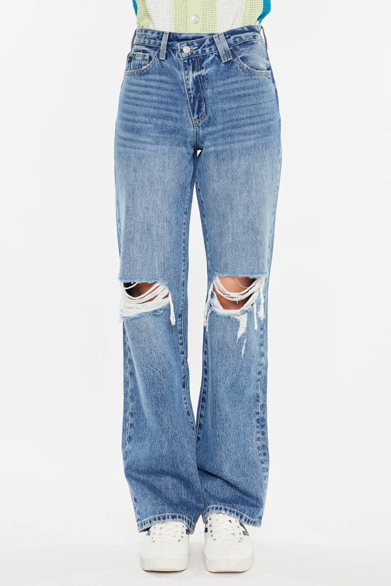 Maddie- High Rise 90's Straight Jeans