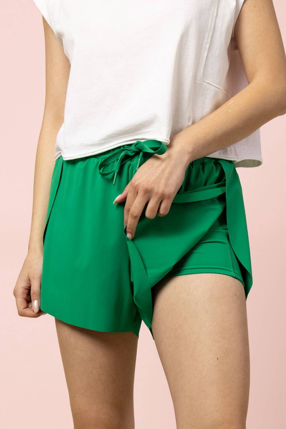 Overlap Activewear Shorts- Green