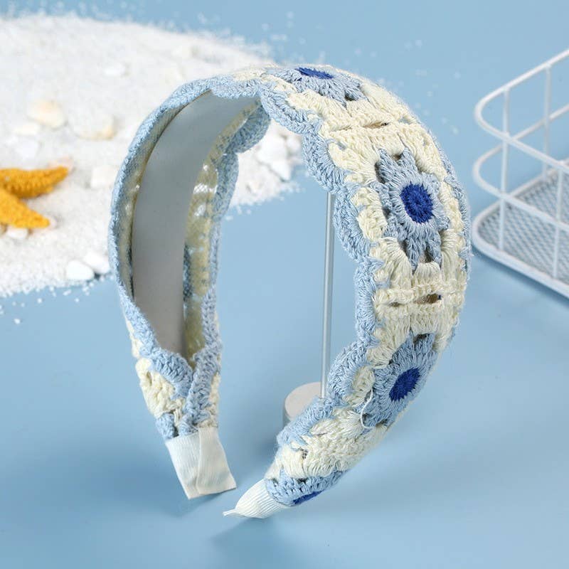 Blue Crochet Headband
