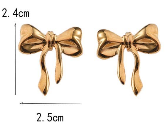Gold Dipped Bow Earrings