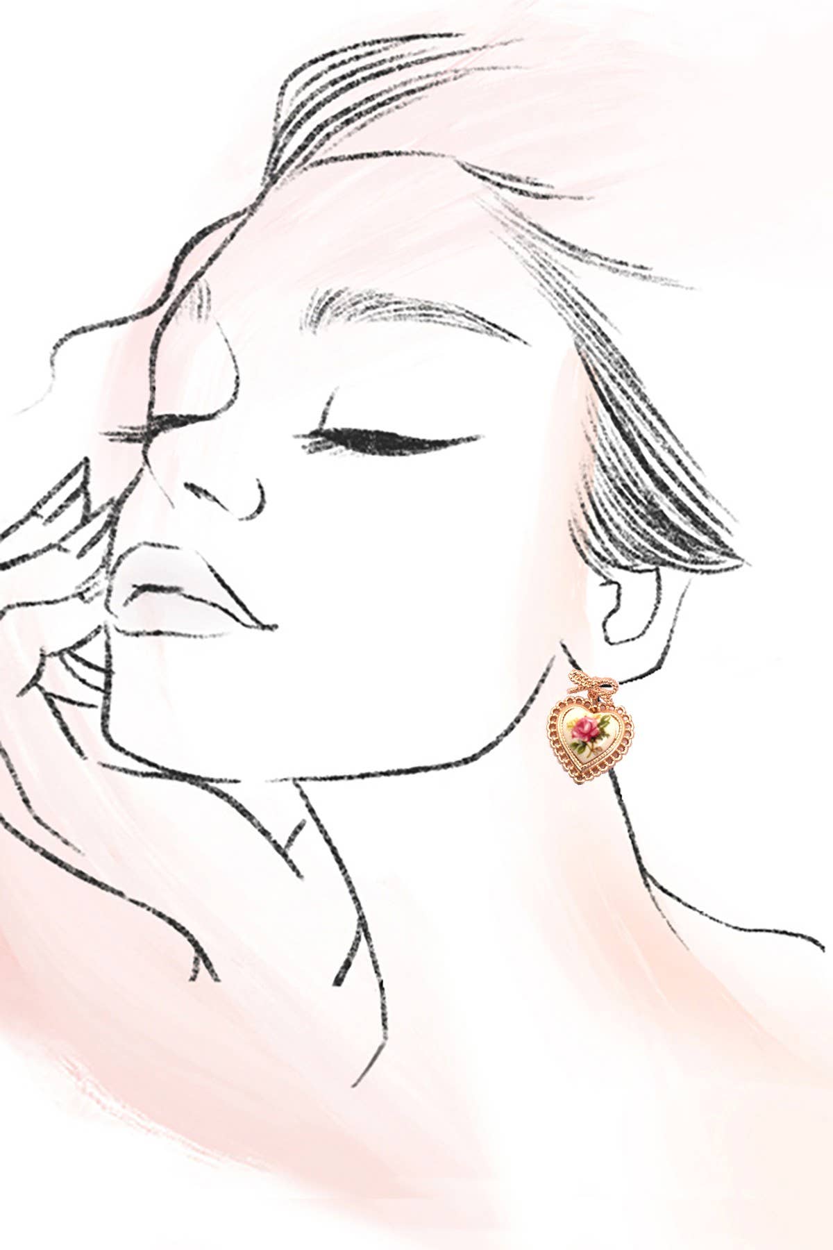 Floral Heart Earrings