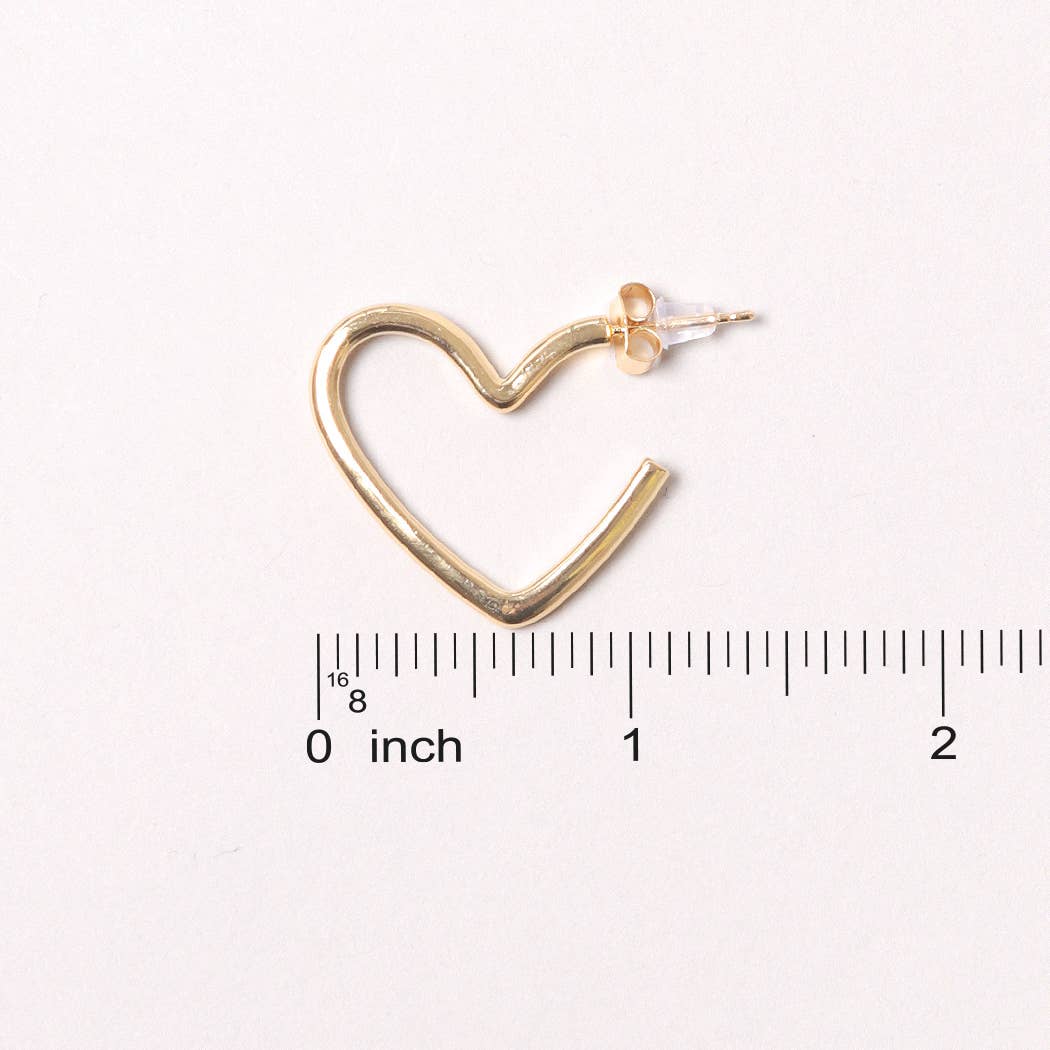 14K Gold-Dipped Heart Hoop