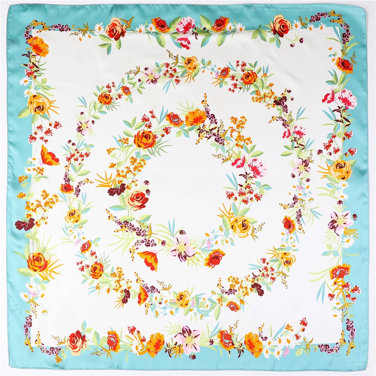Blue Floral Bandana Scarf