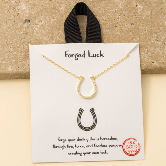 Horse Shoe Necklace | Gold Dipped