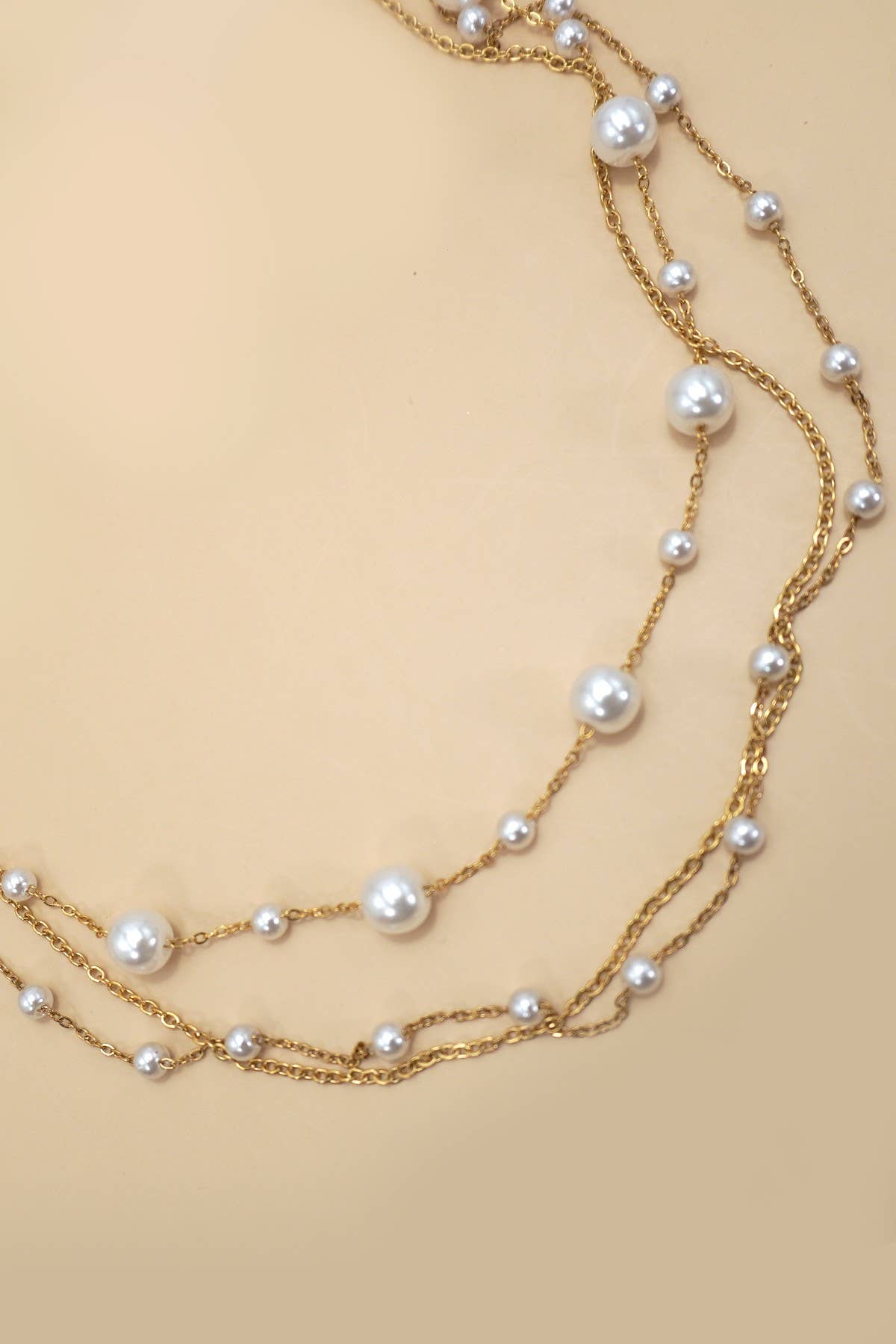 Pearl Layered Necklace | 18K Dipped Gold