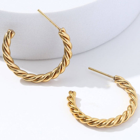 Gold Dipped Rope Hoops