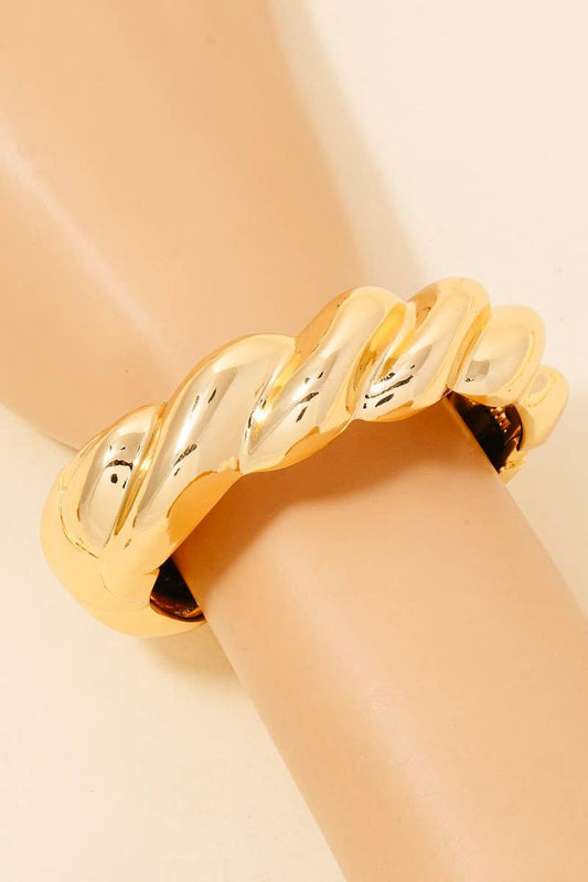 Metal Hinge Twist Bangle Bracelet