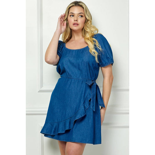 Amelia Denim Wrap Dress