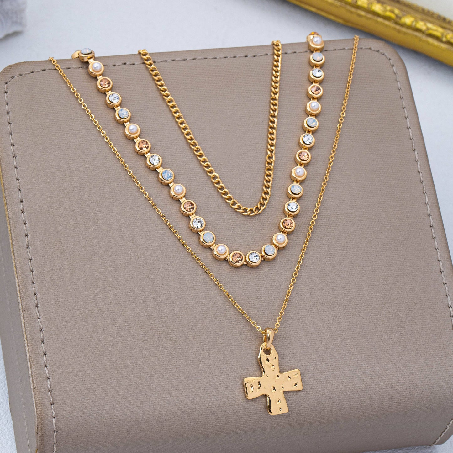 Multi-Layered Cross Pendant Necklace