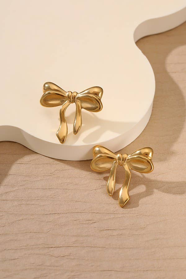 Gold Dipped Bow Earrings