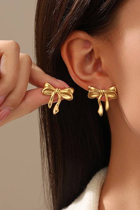 Gold Dipped Bow Earrings