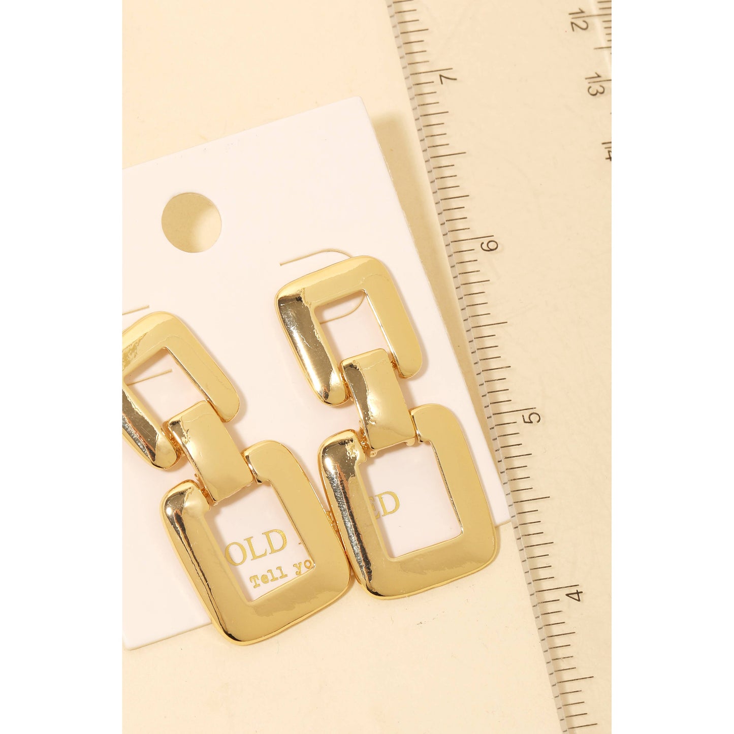 Gold Dipped Square Drop Earrings