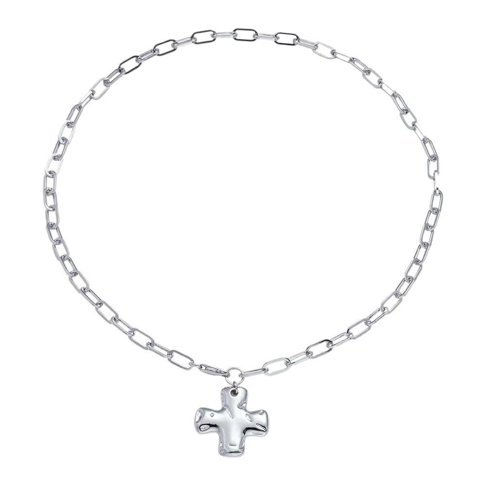 Silver Hammered Necklace
