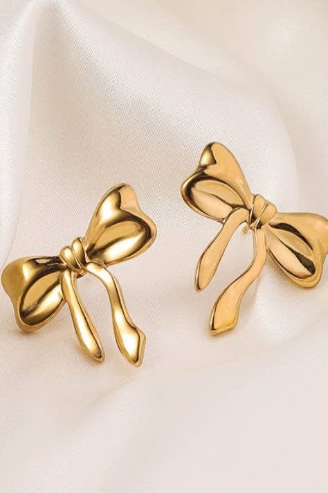 Gold Dipped Bow Earrings