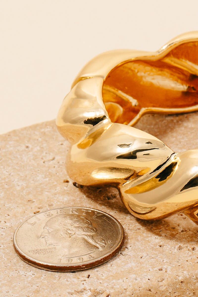 Metal Hinge Twist Bangle Bracelet