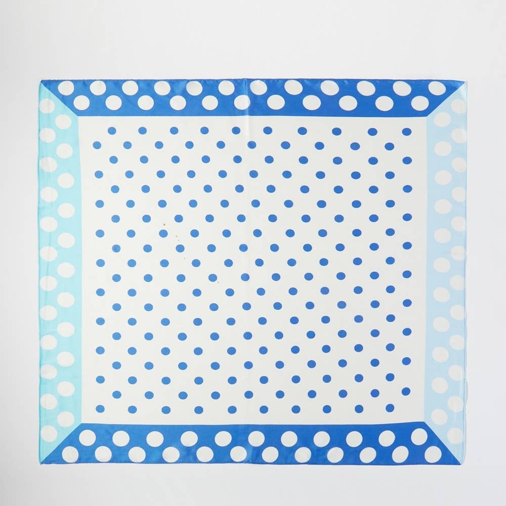 Blue Polka Dot Bandana Scarf