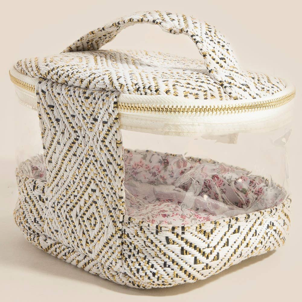 Transparent Clear Top Handle Makeup Case