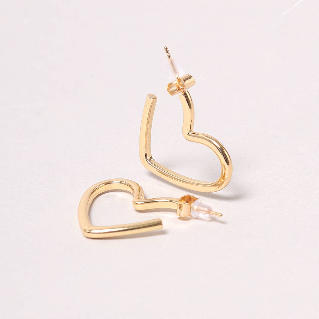 14K Gold-Dipped Heart Hoop