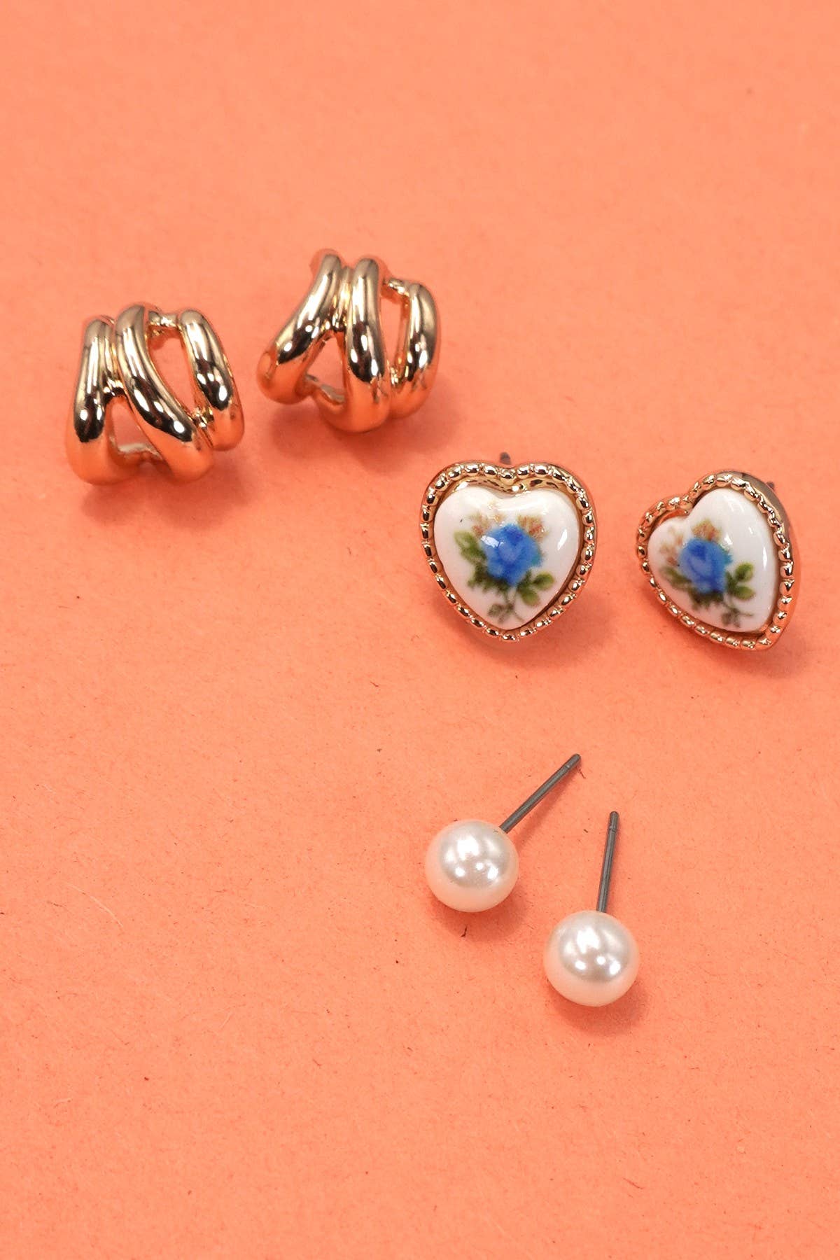 Heart Trio Earrings
