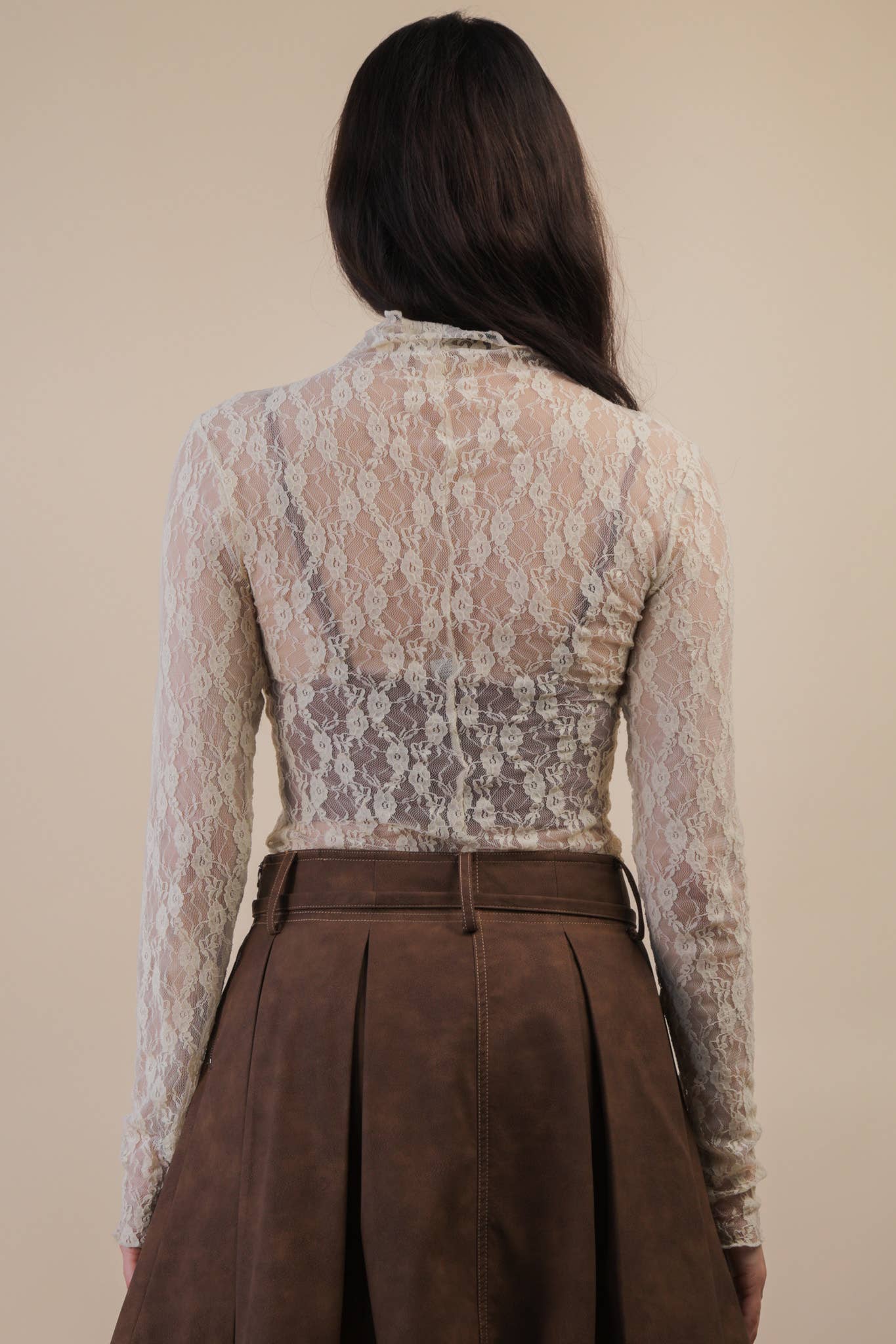 Champagne Mesh Lace Top