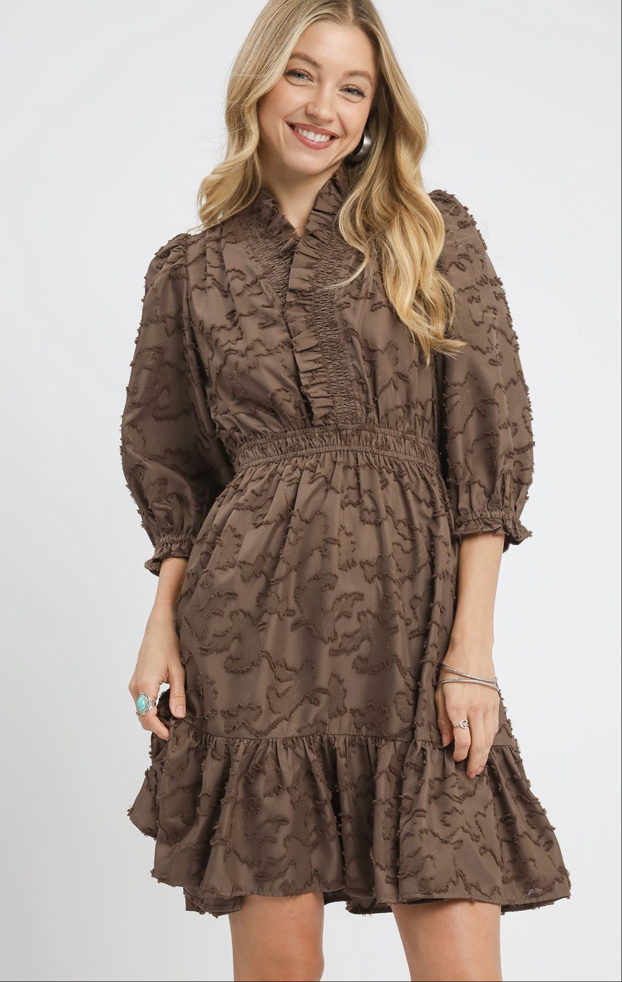 Ruffle Up Dress | Mocha