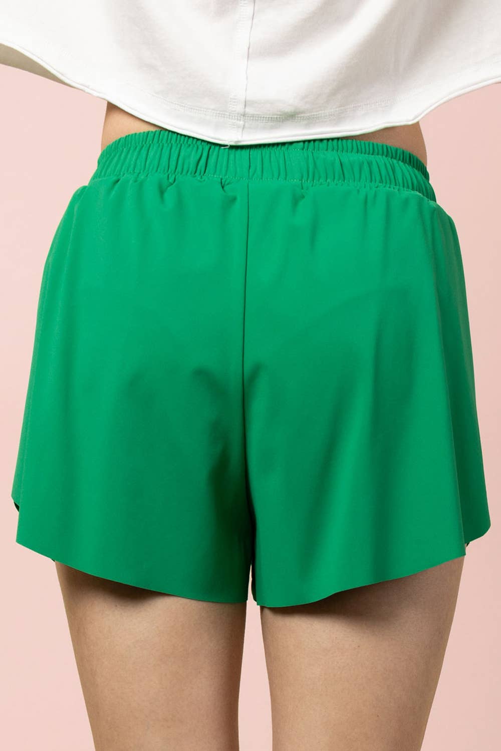 Overlap Activewear Shorts- Green