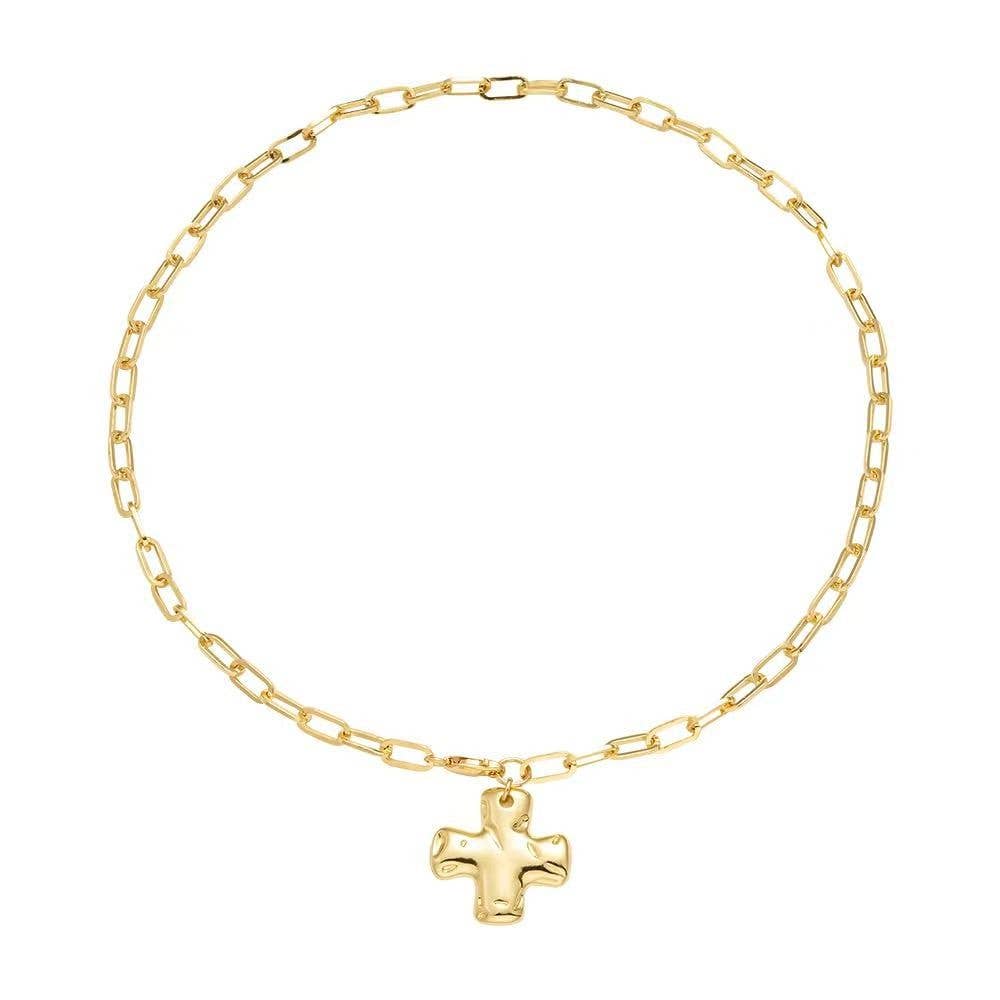 Gold Hammered Necklace